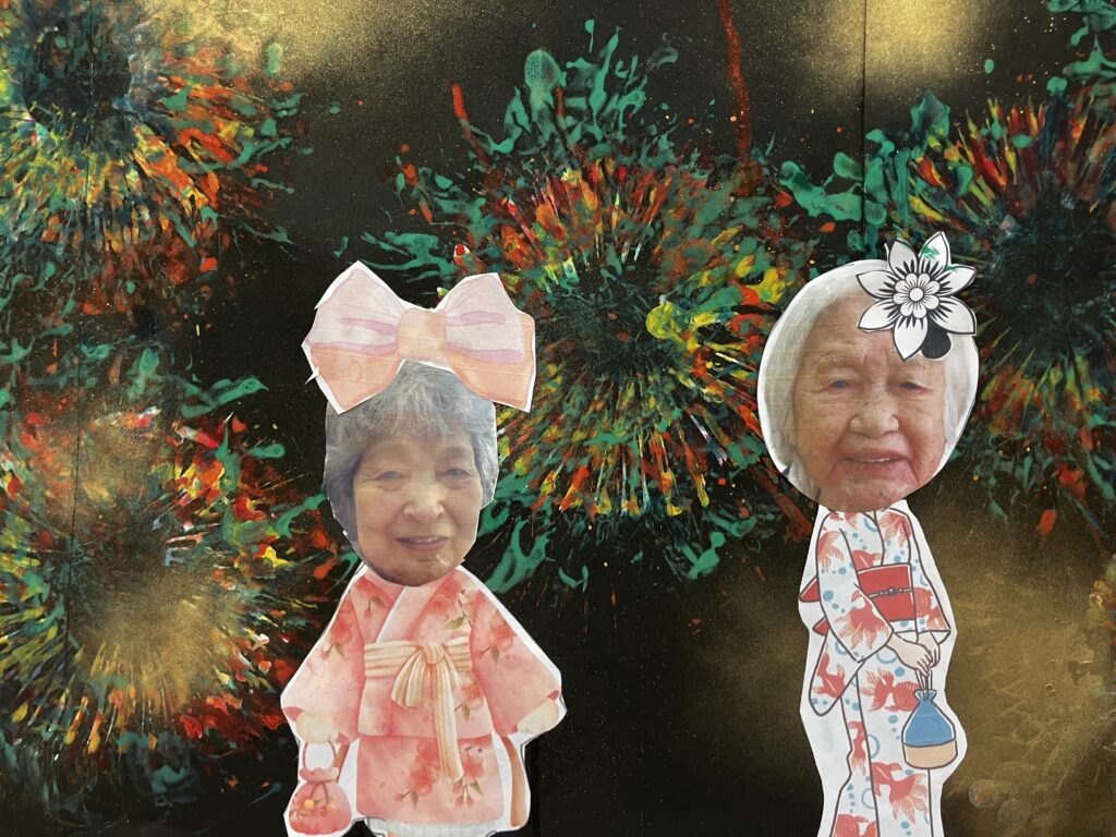 夜空に咲く花火、ふたりで仲よく🎇