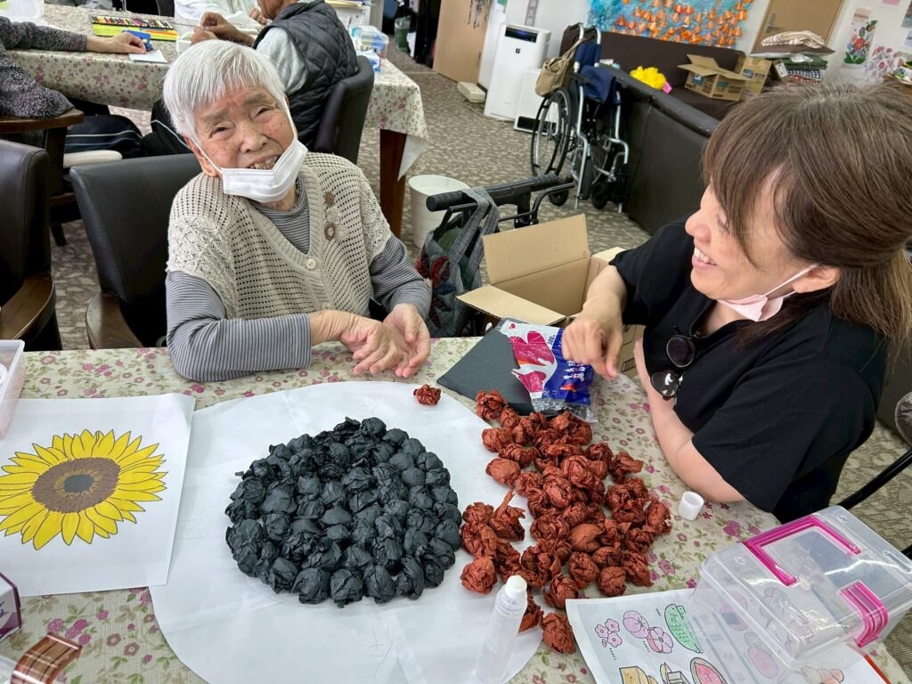 お花紙を丁寧に丸めて張ってくださいました❤️